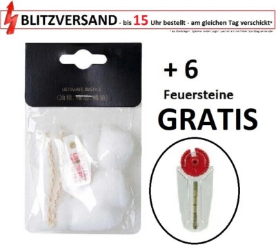 für ZIPPO & Co.- Watte - Filz - Docht - RABATTAKTION - Feuersteine GRATIS !