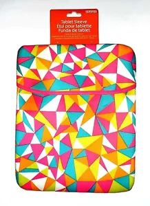 NWT HORIZON RETRO ORANGE & PINK GEO PRINT PADDED TABLET SLEEVE 10" - Picture 1 of 1