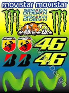 Valentino Rossi The Doctor 46 Movistar Yamaha Large Decal sticker set - Picture 1 of 1