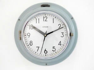 Blue Vintage Maritime Navigation Citizen Wall Clock Slave Nautical Ship Japan - Picture 1 of 6