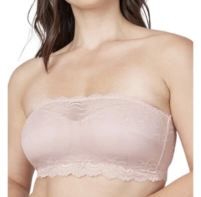 MUJER SPANX CREMA RUBOR CON ENCAJE SUPERPUESTO BANDEAU SUJETADOR SIN TIRANTES TALLA MEDIANA NUEVO CON ETIQUETAS Foto 1 de 4