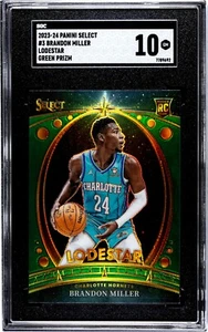 2023-24 Select Brandon Miller Lodestar Green Prizm RC #3 SGC 10 GEM 💎 POP 1 - Picture 1 of 2