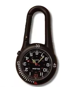 Black Clip on Carabiner FOB Watch Black Face for Doctors Nurses Paramedics Chefs - Picture 1 of 1