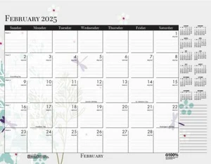 2025 Monthly Desk Pad Calendar, Wildflower, 22 x 17 Inches January - December - Picture 1 of 12