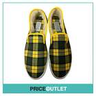 Taise By Souts   Mens Yellow And Green Check Fleece Lined Slip On Sneakers   Si