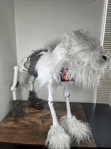 2.5ft Animated POSABLE BARKING SKELETON DOG LED Eyes Creepy Halloween Decoration - Picture 1 of 8