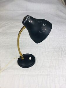 Petite lampe chevet bureau vintage années 50/60 noir/laiton