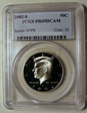 2002-S USA KENNEDY HALF DOLLAR PCGS PR69DCAM 47PR  NICE!!!!!