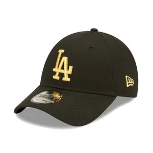 Gorra New Era Para Hombre MLB LA Dodgers Team Básica Negra y Metálica Dorada 9FORTY Sombrero - Imagen 1 de 3