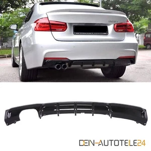 Heckdiffusor Auspuffblende Doppelrohre für BMW 3er F30 F31 GLANZ SCHWARZ - Picture 1 of 6