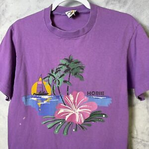 Vintage Hobie T Shirt Mens Medium Purple Short Sleeve Surf 90s D5