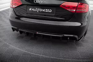 Heck Ansatz Diffusor für Audi A4 B8 Doppelauspuff li. schwarz Hochglanz - Bild 1 von 6