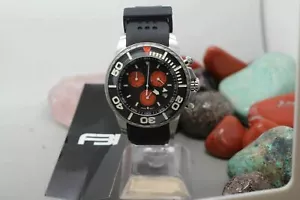 NEW FBI Chronograph Quartz All Stainless Steel Date Men's Wrist Watch with Box B - Picture 1 of 12