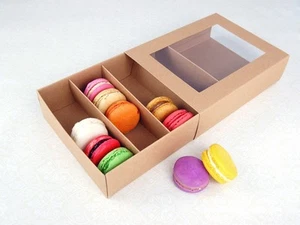 25 Sets of Kraft Brown Macaron Boxes for 24 Macarons ($3.60 Per Set) - Picture 1 of 3