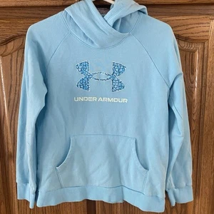 Under Armour Girls Hoodie Size YXL, Bright Blue UA Logo, Preowned - Picture 1 of 9