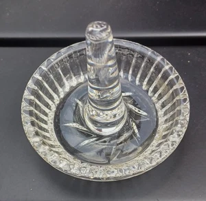 "Soporte de anillo base de cristal de plomo vintage de 3""" - Imagen 1 de 4