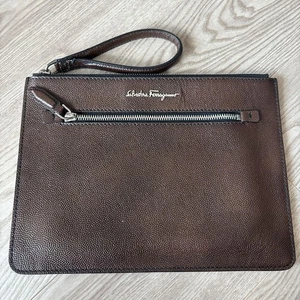 Salvatore Ferragamo Brown leather Clutch Bag - Picture 1 of 6