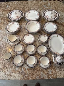 Vintage Alfred Meakin "Bleu de Roi" 53 piece dish set - Picture 1 of 20