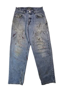 Levis Silvertab Vintage Y2K Loose Paint Stained Distressed Denim Jeans Men 32x33 - Picture 1 of 10