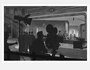 SDCC 2025 Fallout Diner Nighthawks Vault B&W Set Poster Giclee Print 36x24 Mondo - Picture 1 of 1