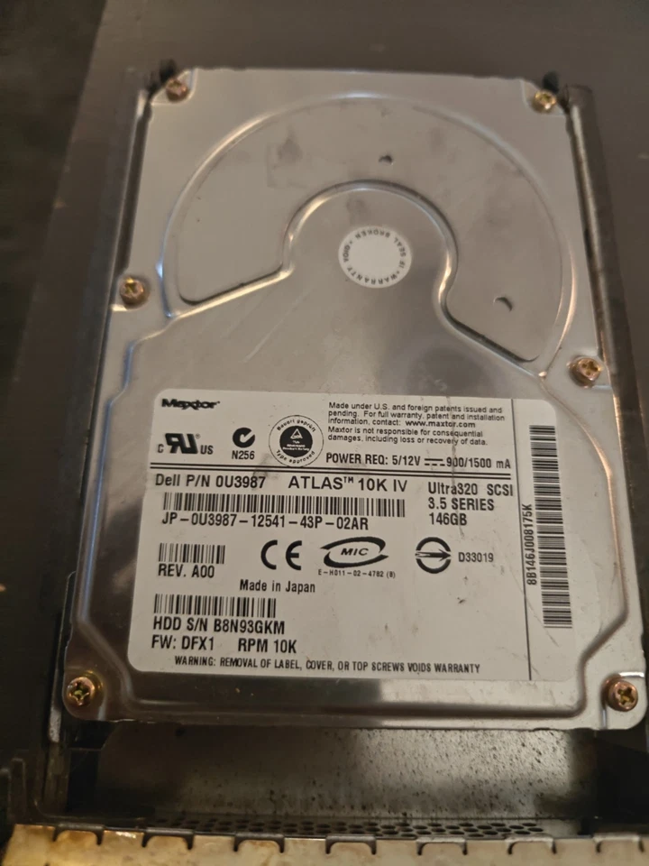 Dell OU3987 Hard Drive 36GB 15K SCSI U320 80Pin - Image 1 of 1