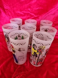 Juego de 8 vasos federales de vidrio países Navidad vintage - Imagen 1 de 19