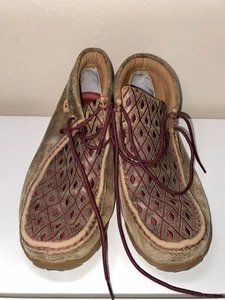 WDM0071 Twisted X Damen Chukka Driving Mokassins mit burgunderroten Details Größe 9 - Bild 1 von 6