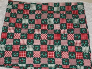 1yd x 42", Fabric Tradition, "Mistletoe & Patchwork Checkerboard", Cotton Fabric - Picture 1 of 1