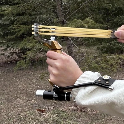 MARKENLOS PROFI STEINSCHLEUDER Sportschleuder ZWILLE Schleuder jagd Katapult Gummiband NEU