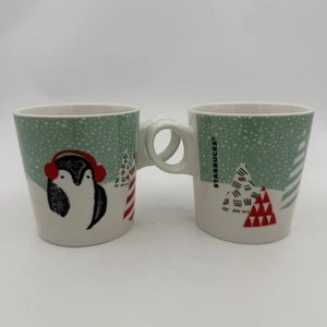 2 tazas de café de invierno Penguin Holiday Starbucks 2016 12 oz invierno Navidad - Imagen 1 de 6