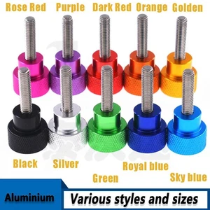 Knurled Thumb Screw M5 Flat Head Grip Knob Bolts Thumbscrew Bolt 10 Colors New - Picture 1 of 5