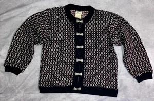 Vintage LL Bean Made in Norway Nordic Metal Clasp Toggle Cardigan Wool Sweater M - Bild 1 von 6
