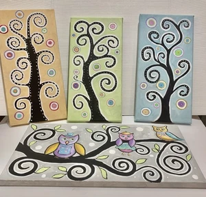 Hand Painted Artwork "Whimsical Colorful Tree Of Life " Limited Ed On Canvas - Picture 1 of 13