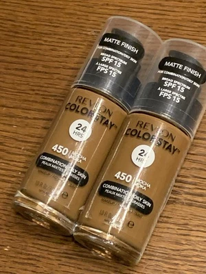 Lot Of 2 REVLON COLORSTAY Combo/Oily Skin Matte Foundation 450 Mocha Sealed - Image 1 of 3
