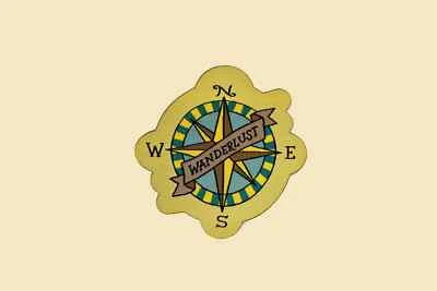 Iron-On Wanderlust Compass Patch/Compass Badge/Traveler Badge/DIY Embroidery - Image 1 of 4