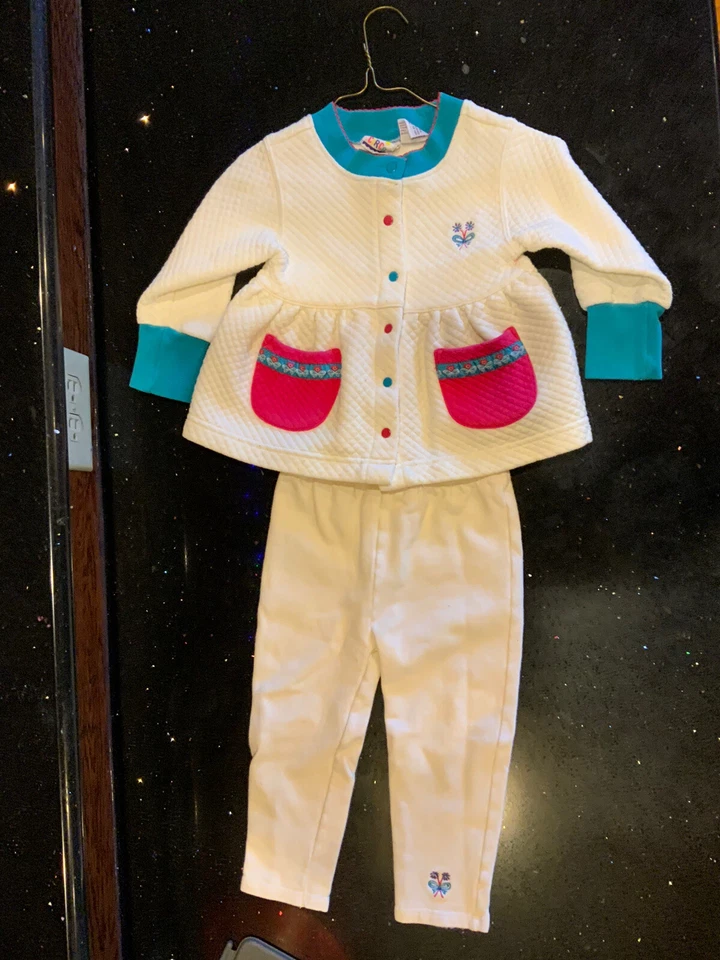 Conjunto Camisa/Pantalones Circo Manga Larga Conjunto Niño Pequeño 4T Blanco Rosa Azul Acolchado Foto 1 de 4