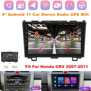 9" Android 11 Car Stereo Radio GPS Wifi Touch Screen FM Fit For Honda CRV 07-11 - Picture 1 of 12