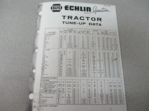 Vintage [ Echlin ] Tractor Tune-Up Data & Marvel-Schebler Carb Spec's Sheets - Bild 1 von 6