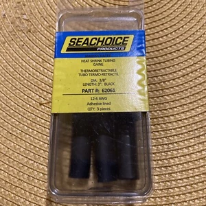 SEACHOICE Heat Shrink Tubing w/Sealant 3/8" x 3" Black 3/Pack - Picture 1 of 2