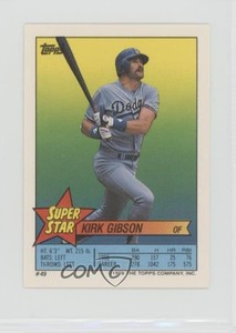 1989 Super Star Sticker Back Cards Kirk Gibson Wade Boggs Chris Sabo ( 9 325)