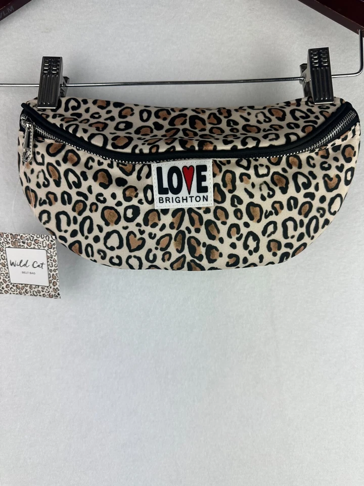 Brighton Wild Cat Belt Bag Womens Brown White Animal Print Modern Travel