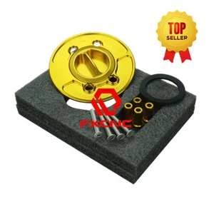 CNC Billet Keyless Fuel Gas Cap Tank Cover For F800S 2005 2006 2007 2008 09-2010 - Picture 1 of 12