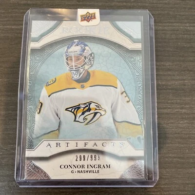 Connor Ingram  #299/999 Nashville Predators 2020-21 Upper Deck Rookie Artifacts - Image 1 of 3