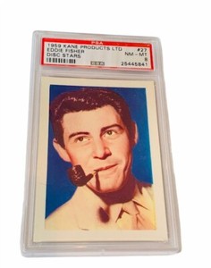 Disc Stars Kane Products LTD England Trading Card PSA 8 Eddie Fisher #27 pipe sp