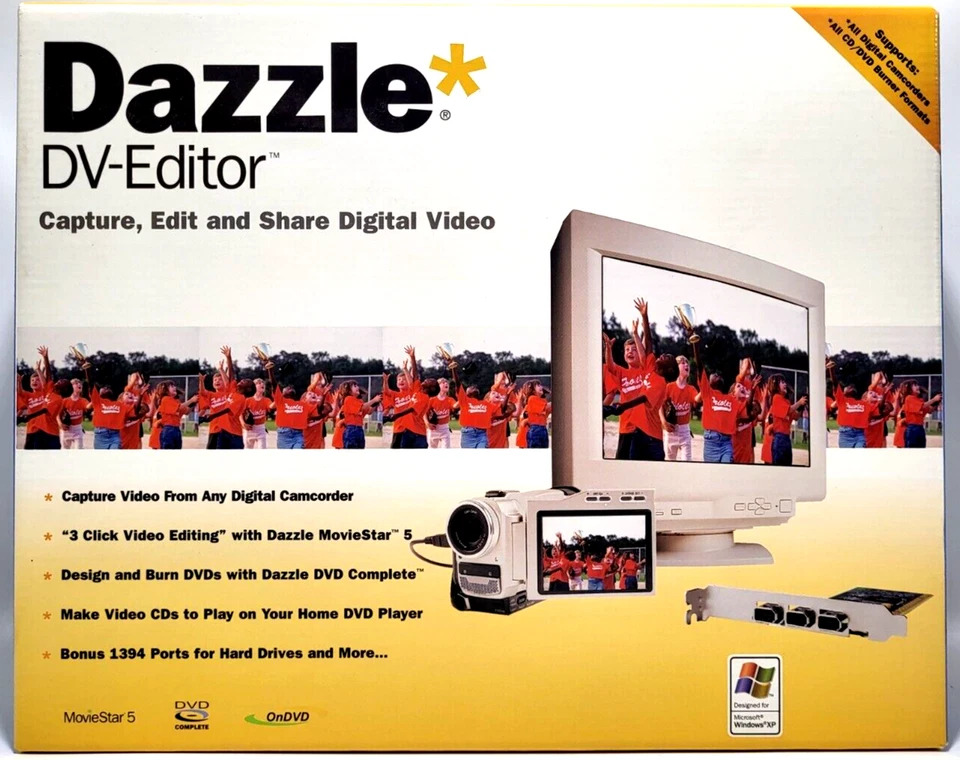 DAZZLE DV 编辑 PCI 适用于 Windows,3 个 Firewire 1394 端口,含软件 * 新 * — 第 1/4 张图片