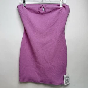 ASOS Pink / Purple Sleeveless Sz 8 Textured Pull On Keyhole Fitted Dress - Picture 1 of 5