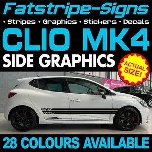 para adaptarse a RENAULT CLIO MK4 RAYAS GRÁFICAS CALCOMANÍAS 1.2 1.5 D SPORT RS 200 - Imagen 1 de 2