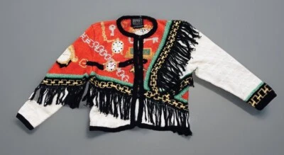 Berek Vintage 1992 Hand Knit Fringed Cardigan Sweater S Watches Horology Jewelry - Image 1 of 4