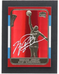 Michael Jordan 1997 Fleer Premier Signature Series Red Holo Refractor 23Kt Gold - Picture 1 of 2