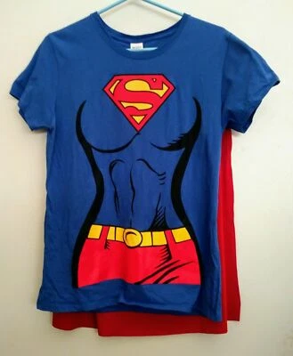 Camiseta DC Comics Rubie's Supergirl Azul Rojo Amarillo con Capa Desmontable Talla XL Foto 1 de 3